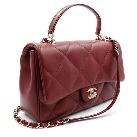 burgundy lambskin flap bag